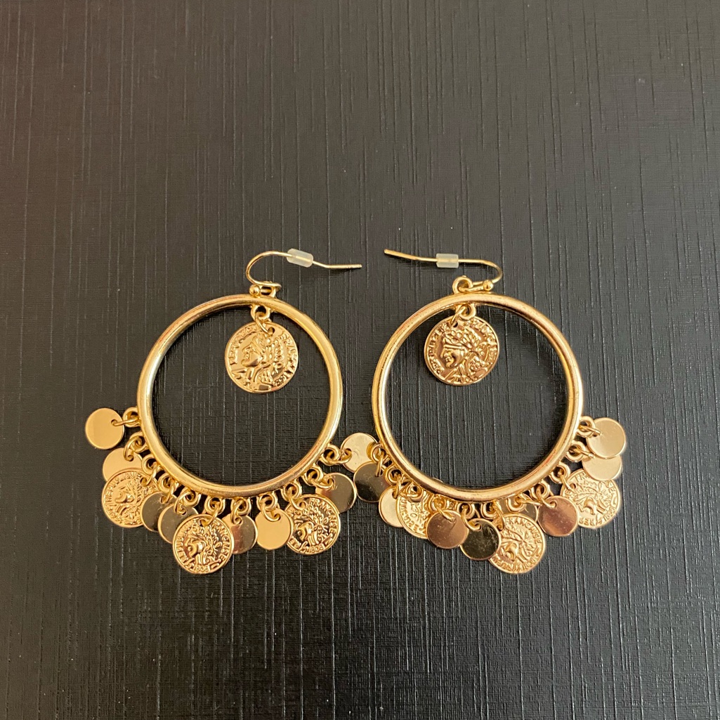 Gold Coins Fashion Earrings